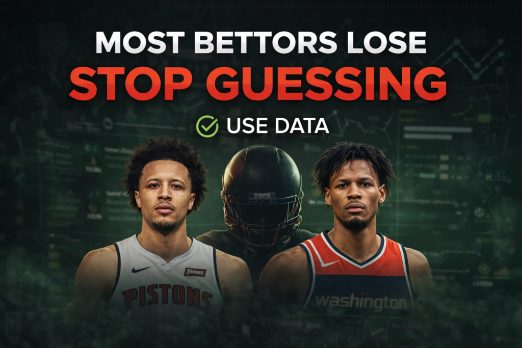 Sports betting analytics dashboard showing player trends, data visualization, and betting insights