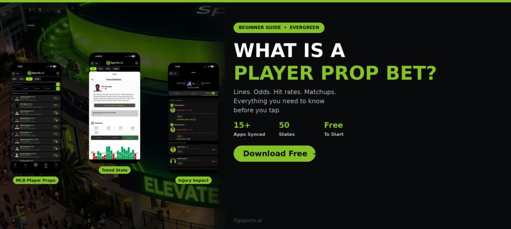 LFG Sports AI what is a player prop bet guide MLB props trend stats injuries