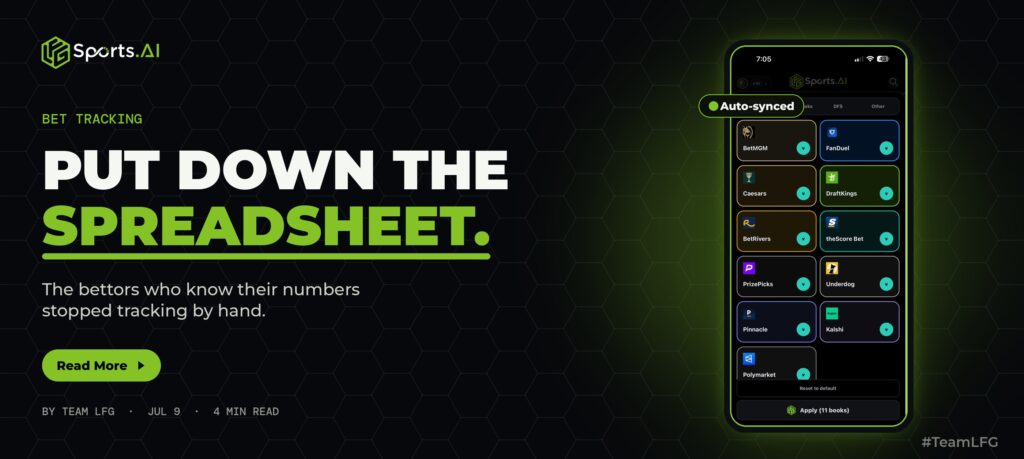 LFG Sports AI bet tracking automatic sportsbook syncing replaces spreadsheet