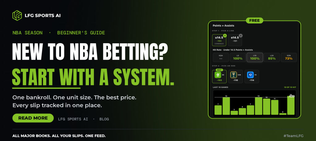 LFG Sports AI NBA season NBA betting for beginners player props hit rate and best odds