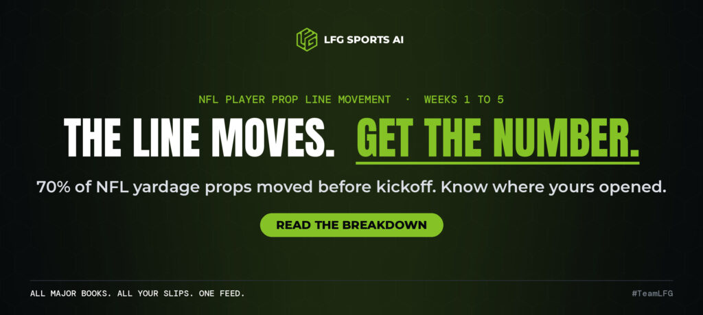 LFG Sports AI NFL player prop line movement odds comparison